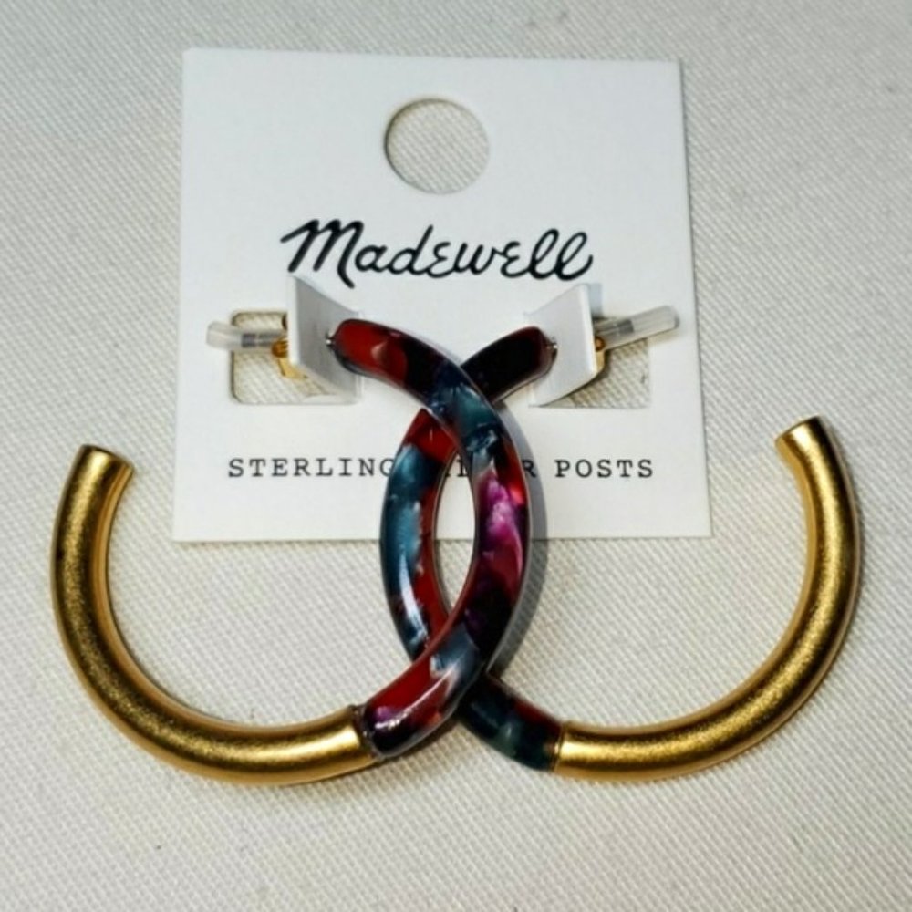 Madewell Half Acetate 41mm Hoop Strlng Slvr Posts